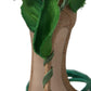 Dolce & Gabbana Green Flower Satin Heels Sandals Shoes
