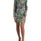 Dolce & Gabbana Multicolor Geometric Print Silk Crystals Midi Dress