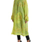 Dolce & Gabbana Green Silk Floral Embroidery Long Coat Jacket