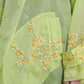 Dolce & Gabbana Green Silk Floral Embroidery Long Coat Jacket