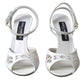 Dolce & Gabbana White Embroidered Ankle Strap Sandals Shoes