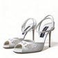 Dolce & Gabbana White Embroidered Ankle Strap Sandals Shoes
