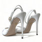 Dolce & Gabbana White Embroidered Ankle Strap Sandals Shoes
