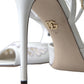 Dolce & Gabbana White Embroidered Ankle Strap Sandals Shoes