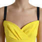 Dolce & Gabbana Yellow Polyester Sleeveless Bodycon Midi Dress