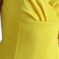 Dolce & Gabbana Yellow Polyester Sleeveless Bodycon Midi Dress