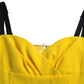 Dolce & Gabbana Yellow Polyester Sleeveless Bodycon Midi Dress