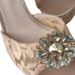 Dolce & Gabbana Pink Lace Taormina Platform Sandals Shoes