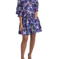 Dolce & Gabbana Purple Anemone Stretch Cotton A-line Dress