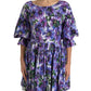 Dolce & Gabbana Purple Anemone Stretch Cotton A-line Dress