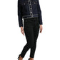 Dolce & Gabbana Dark Blue Crystal Trimmed Cotton Denim Jacket