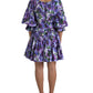 Dolce & Gabbana Purple Anemone Stretch Cotton A-line Dress