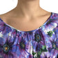Dolce & Gabbana Purple Anemone Stretch Cotton A-line Dress