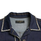 Dolce & Gabbana Dark Blue Crystal Trimmed Cotton Denim Jacket