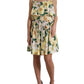 Dolce & Gabbana Yellow Floral Print Cotton Mini Dress