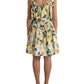Dolce & Gabbana Yellow Floral Print Cotton Mini Dress
