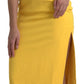 Dolce & Gabbana Yellow One Shoulder Side Slit Midi Dress