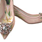 Dolce & Gabbana Pink Floral Crystal Heels Pumps Shoes