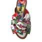 Dolce & Gabbana Multicolor Floral Flats Crystal Sandals Shoes