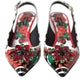 Dolce & Gabbana Multicolor Leather Crystal Slingback Pump Heels Shoes
