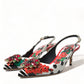 Dolce & Gabbana Multicolor Leather Crystal Slingback Pump Heels Shoes