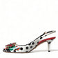 Dolce & Gabbana Multicolor Leather Crystal Slingback Pump Heels Shoes