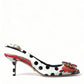 Dolce & Gabbana Multicolor Leather Crystal Slingback Pump Heels Shoes