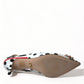 Dolce & Gabbana Multicolor Leather Crystal Slingback Pump Heels Shoes