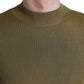 Dolce & Gabbana Army Green Viscose Crewneck Pullover Sweater