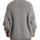 Dolce & Gabbana Gray Alpaca Fur V-neck Men Pullover Sweater
