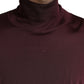 Dolce & Gabbana Maroon Viscose Turtleneck Pullover Sweater