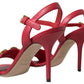 Dolce & Gabbana Red Ankle Strap Stiletto Heels Sandals Shoes