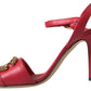 Dolce & Gabbana Red Ankle Strap Stiletto Heels Sandals Shoes