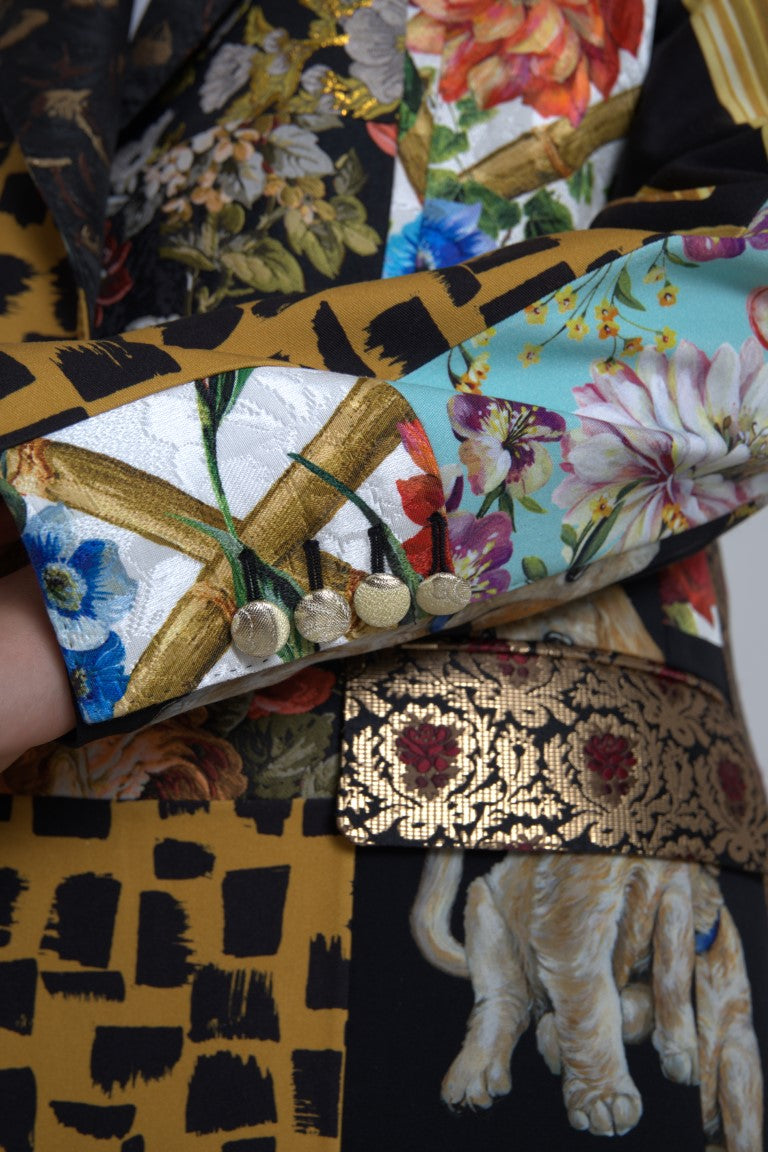 Dolce & Gabbana Multicolor Patchwork Jacquard Coat Blazer
