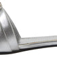 Dolce & Gabbana Silver Crystal Embellished Slides Flat Shoes