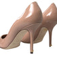 Dolce & Gabbana Beige Leather Pumps Patent Heels Shoes