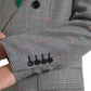 Dolce & Gabbana Gray Plaid Rose Applique Coat Blazer Jacket