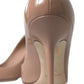 Dolce & Gabbana Beige Leather Pumps Patent Heels Shoes