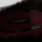 Dolce & Gabbana Black Leather Purple Tulip Mink Fur Pumps