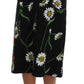 Dolce & Gabbana Black Embellished Daisy Brocade Skirt