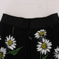Dolce & Gabbana Black Embellished Daisy Brocade Skirt