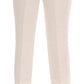 Dolce & Gabbana White Floral Brocade Capri Pants