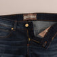 John Galliano Blue Wash Cotton Stretch Skinny Low Jeans