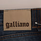 John Galliano Blue Wash Cotton Stretch Skinny Low Jeans