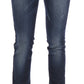 John Galliano Blue Wash Cotton Stretch Skinny Low Jeans