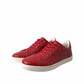 Dolce & Gabbana Shoes Red Portofino Leather Low Top Mens Sneakers