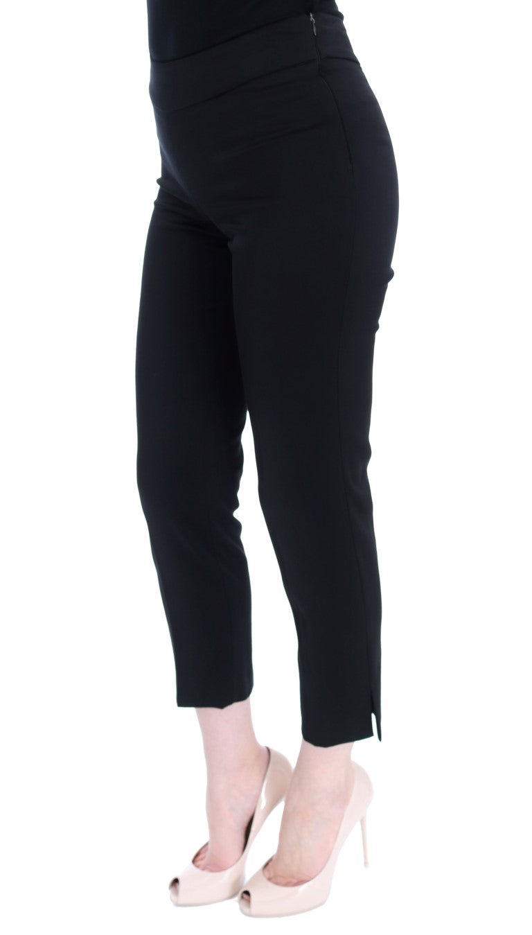 BENCIVENGA Black Cotton Stretch Capri Dress Pants