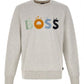 Hugo Boss Grey Cotton Logo Details Sweatshirt