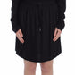 Versace Jeans Black Modal Silk Shift Knee Dress