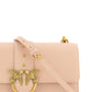 PINKO Pink Calf Leather Love One Classic Shoulder Bag
